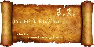 Bredák Klára névjegykártya